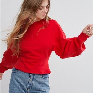 Monki Fitted Balloon Sleeve Sweatshirt